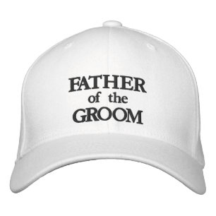 Father of the Groom black and white chic wedding Embroidered Hat