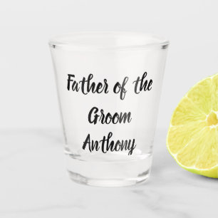 Father of the Groom Black Custom Name Gift Wedding Shot Glass
