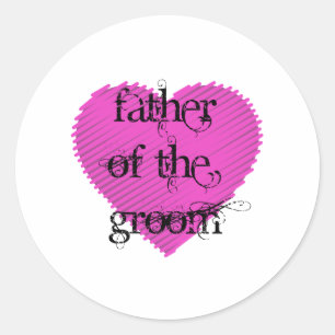 Father of the Groom Classic Round Sticker