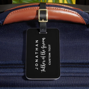 Father of the Groom Custom Wedding Modern Monogram Luggage Tag