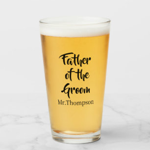 Father of the Groom Custom Wedding Parent Gift Glass