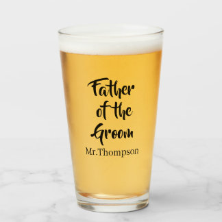 Father of the Groom Custom Wedding Parent Gift Glass