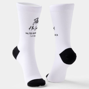 Father Of The Groom Elegant Script Wedding Custom Socks