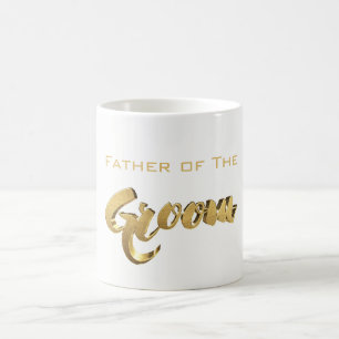 Father of The Groom Elegant Typography Gold Text Coffee Mug