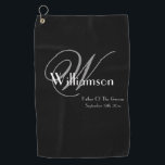 Father Of The Groom Gift Classic Monogram Modern  Golf Towel<br><div class="desc">Bridal Party Gifts Father Of The Groom Gift Classic Monogram Modern Cool Golf Towel. Click personalise this template to customise it with the monogram last name Initial, the first name, and the wedding date quickly and easily. Father Of The Groom Gift Classic Monogram Modern Golf Towel, is part of the...</div>