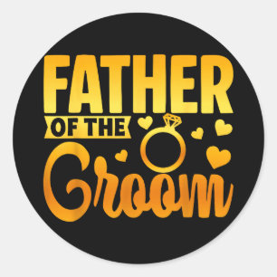 Father of the groom matching bridal party family classic round sticker