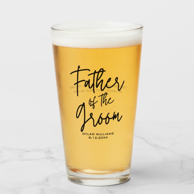 Father of the Groom Personalised Glass (Front Filled)