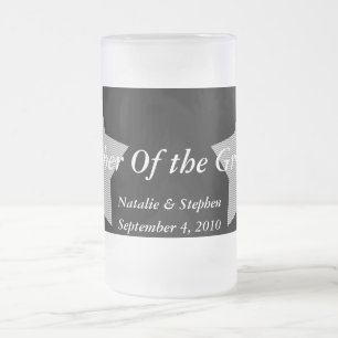 Father Of the Groom - Striped Stars Frosted Glass Beer Mug