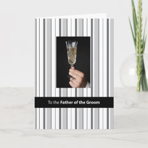 Father of the Groom, Thanks Champagne Toast, Black Thank You Card