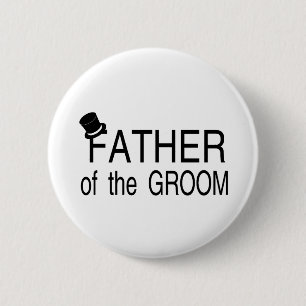 Father Of The Groom Top Hat 6 Cm Round Badge