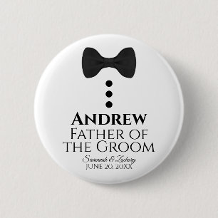 Father of the Groom Wedding Button Name Tag