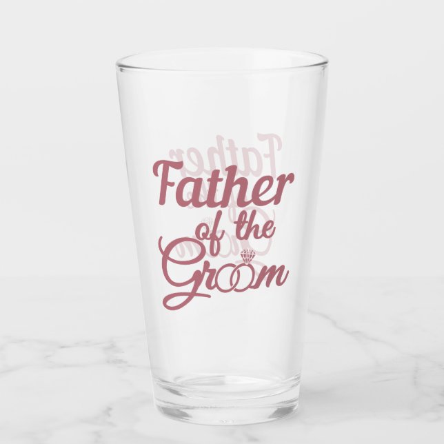 Father Of The Groom Wedding Family Matching Glass (Front)