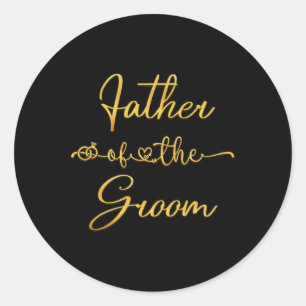 Father Of The Groom Wedding Party Idea For Him Classic Round Sticker