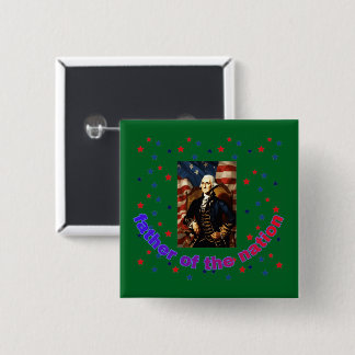 Father of the nation forest green 15 cm square badge