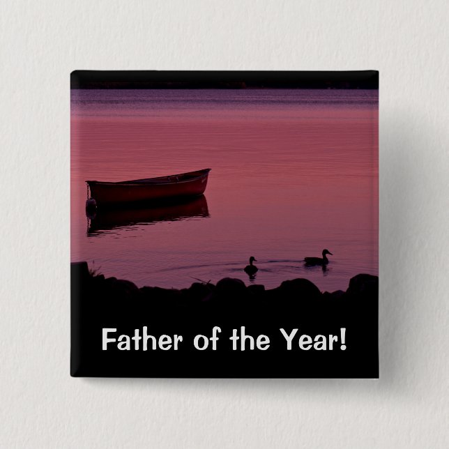 Father of the Year! 15 Cm Square Badge (Front)