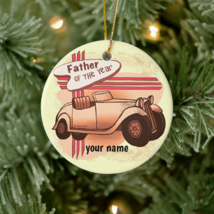 Father Of The Year Ceramic Tree Decoration
