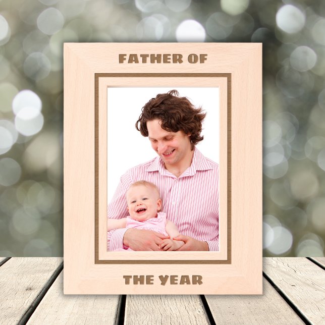 Father Of The Year Custom Text Dad Daddy Papa Cool Etched Frames (Creator Uploaded)