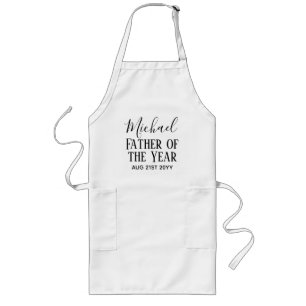 Father of the YEAR DAD Husband Man CUSTOPM TEXT Long Apron