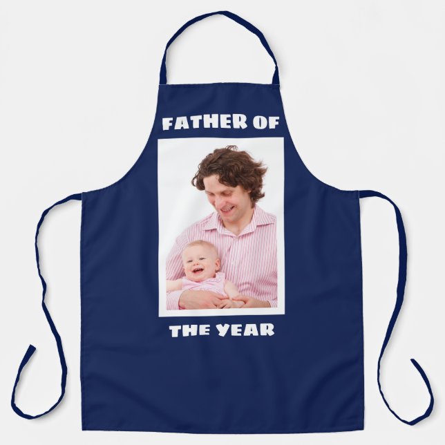 Father Of The Year Personalised Custom Photo Daddy Apron (Front)