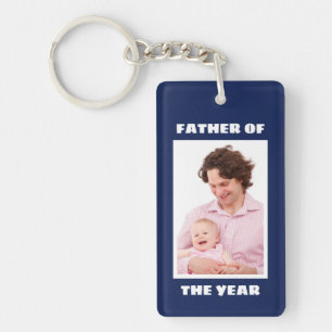 Father Of The Year Personalised Custom Photo Daddy Key Ring