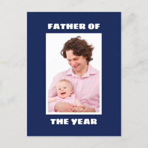 Father Of The Year Personalised Custom Photo Daddy Postcard
