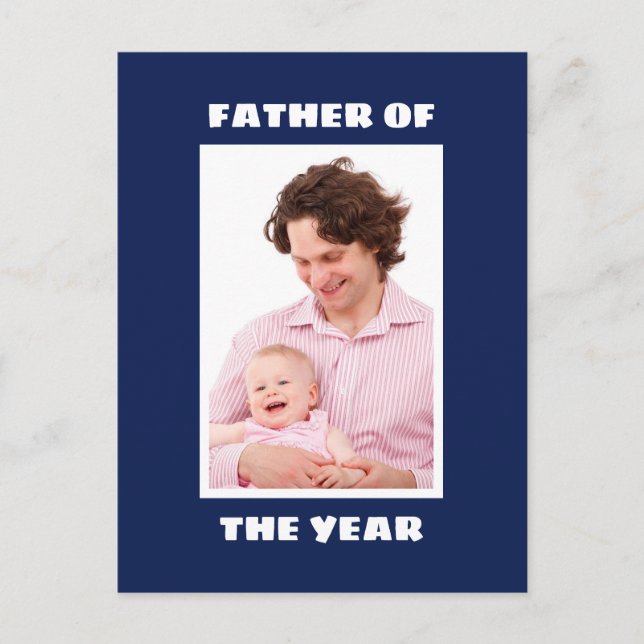 Father Of The Year Personalised Custom Photo Daddy Postcard (Front)