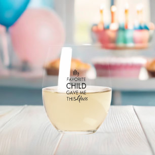Father or a Mum Gift From Kids Stemless Wine Glass