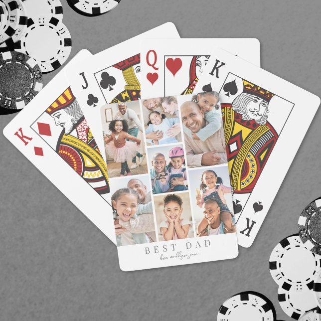 Father Personalised Dad Photo Playing Cards (Father Personalized Dad Photo Poker Cards)