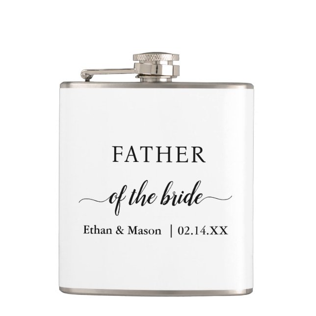 Father Photo Collage Custom Giant Hip Flask (Front)