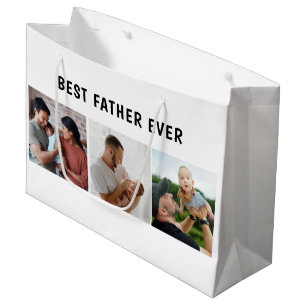 Father Photo Collage Custom Giant Large Gift Bag
