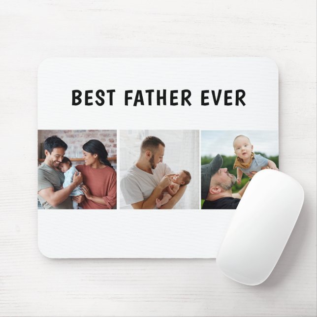 Father Photo Collage Custom Giant Mouse Mat (With Mouse)
