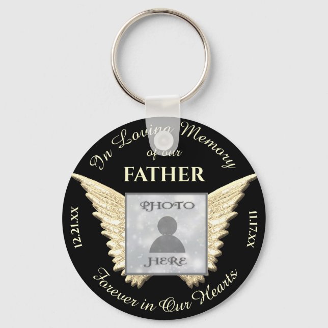 Father Photo Memorial Keychain (Front)