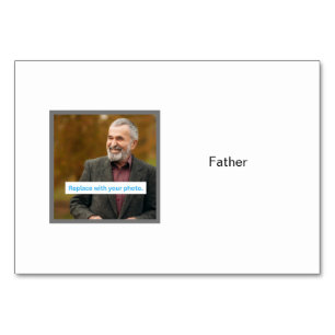 Father Photo on Personalised Family Flashcards Table Number