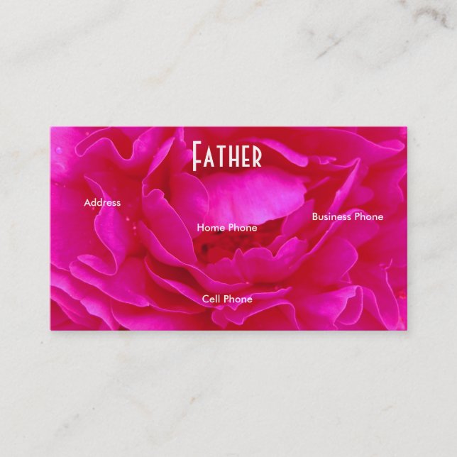 Father Pink Rose Profile Card (Front)