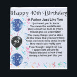 Father Poem - 40th Birthday Notepad<br><div class="desc">A great gift for a father on their 40th birthday</div>