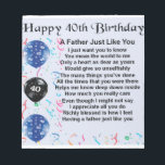 Father Poem - 40th Birthday Notepad<br><div class="desc">A great gift for a father on their 40th birthday</div>