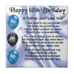 Father Poem - 60th Birthday Tile<br><div class="desc">A great gift for a father on his 60th Birthday.</div>