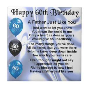 Father Poem - 60th Birthday Tile