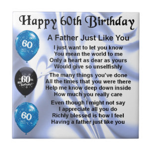 Father Poem - 60th Birthday Tile