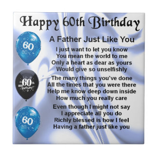 Father Poem - 60th Birthday Tile