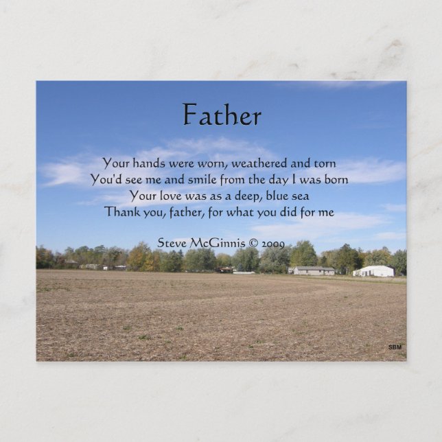 Father Poem Postcard (Front)