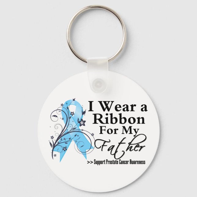 Father Prostate Cancer Ribbon Key Ring (Front)
