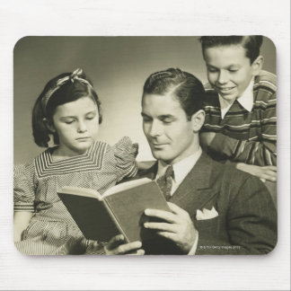 Father Reading to Son Mouse Mat