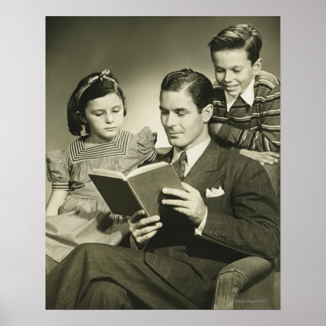 Father Reading to Son Poster (Front)
