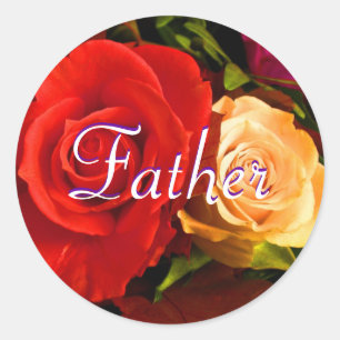 Father Red Yellow Rose Sticker