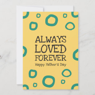 Father’s Day Always Loved Forever Modern Abstract  Thank You Card