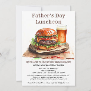 Father’s Day BBQ Invitation – Hamburgers, Drinks