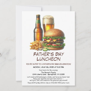 Father’s Day BBQ Invitation – Hamburgers, Drinks 