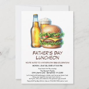 Father’s Day BBQ Invitation – Hamburgers, Drinks