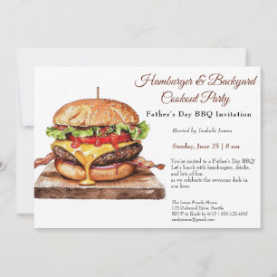 Father’s Day BBQ Invitation – Juicy Hamburger Cook